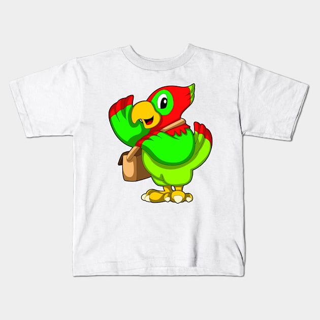 Parrot with Purse Kids T-Shirt by Markus Schnabel